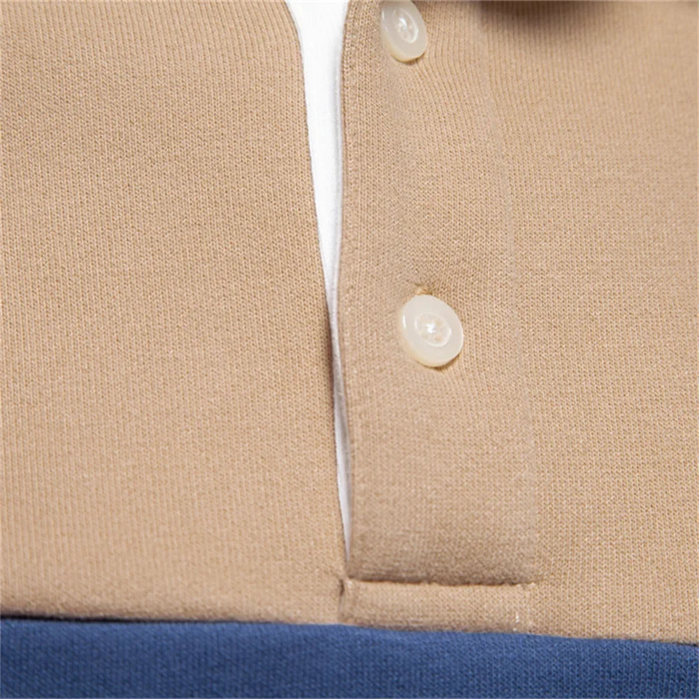 Men's Premium Cotton Sweatshirt Color Block Sweatshirt Long Sleeve Business Casual Social Sweatshirt