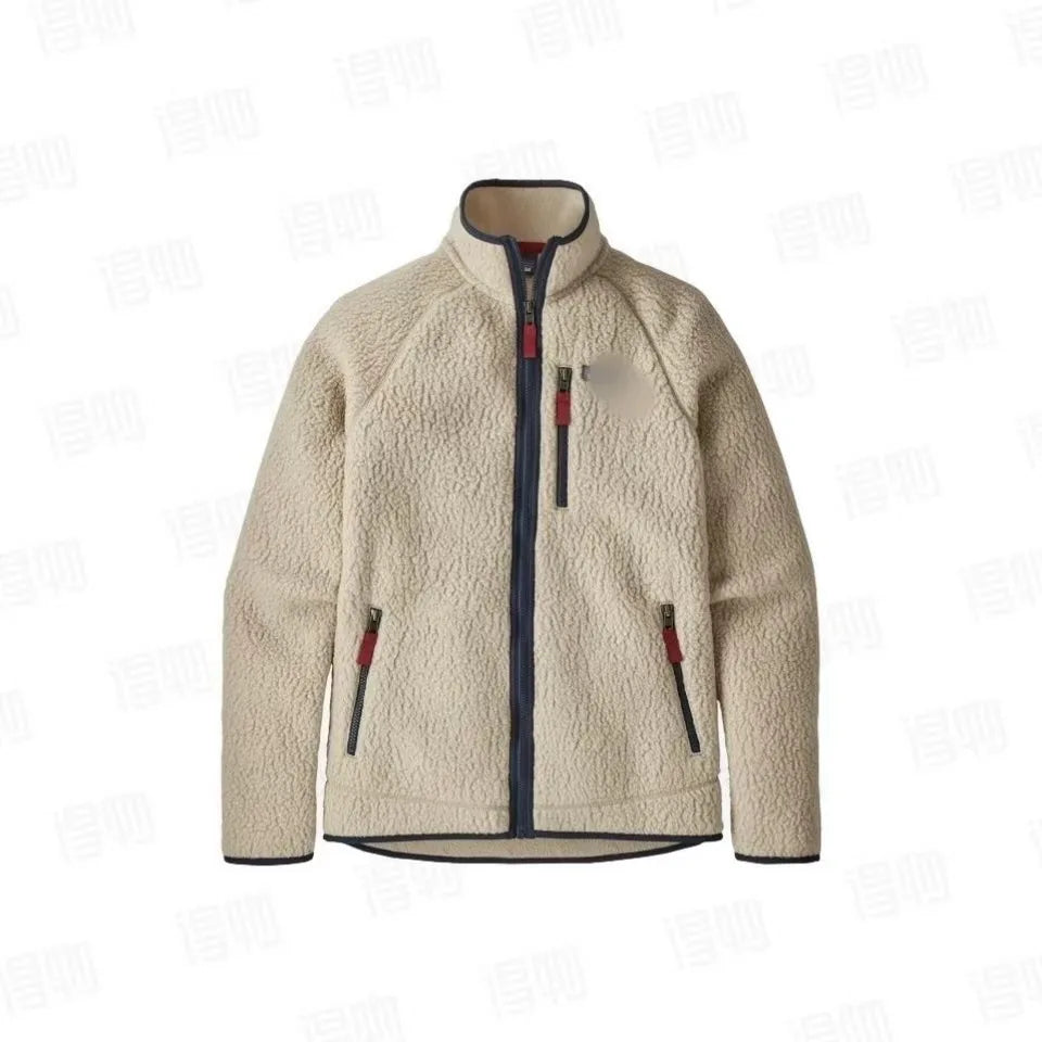 Men's Fleece Lined Jacket Autumn Winter Warm Stand Collar Zipper Casual Versatile Long Sleeve Cotton Nylon Lined Indoor Outdoor
