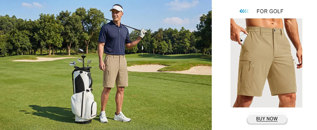 Men's Hiking Cargo Shorts 9" Quick Dry Lightweight Water Resistant Nylon Shorts Summer Casual Golf Work with 5 Pockets