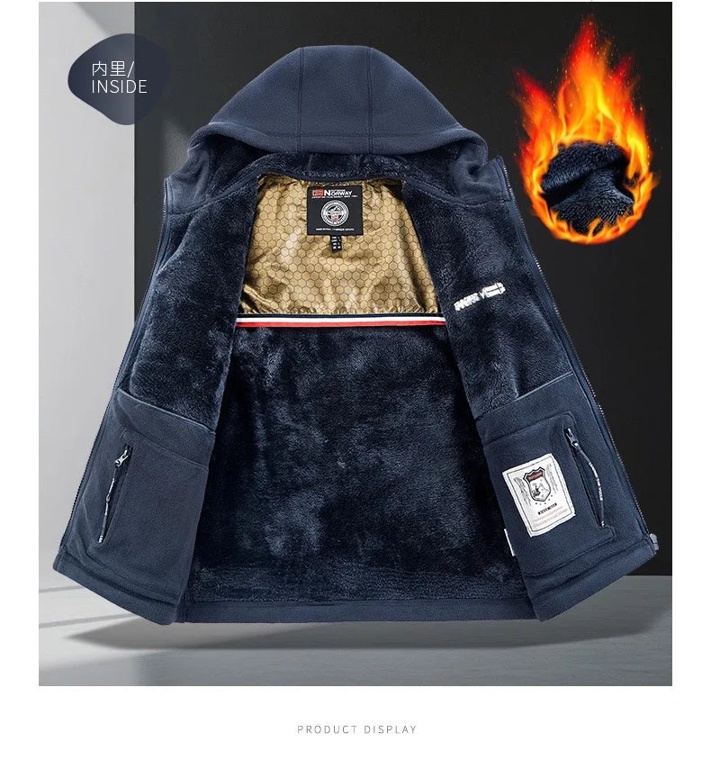 Winter New Fashion Trend Retro Sports Thick Warm Lamb Wool Jacket Men's Casual Loose Comfortable High-Quality Plus Size Jacket