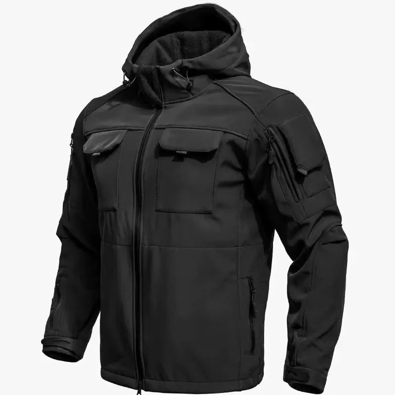 Men's Winter Tactical Military Jackets Hood Waterproof Hiking Camping Sport Fleece Coat Climbing Softshell Trekking Outdoor Wear