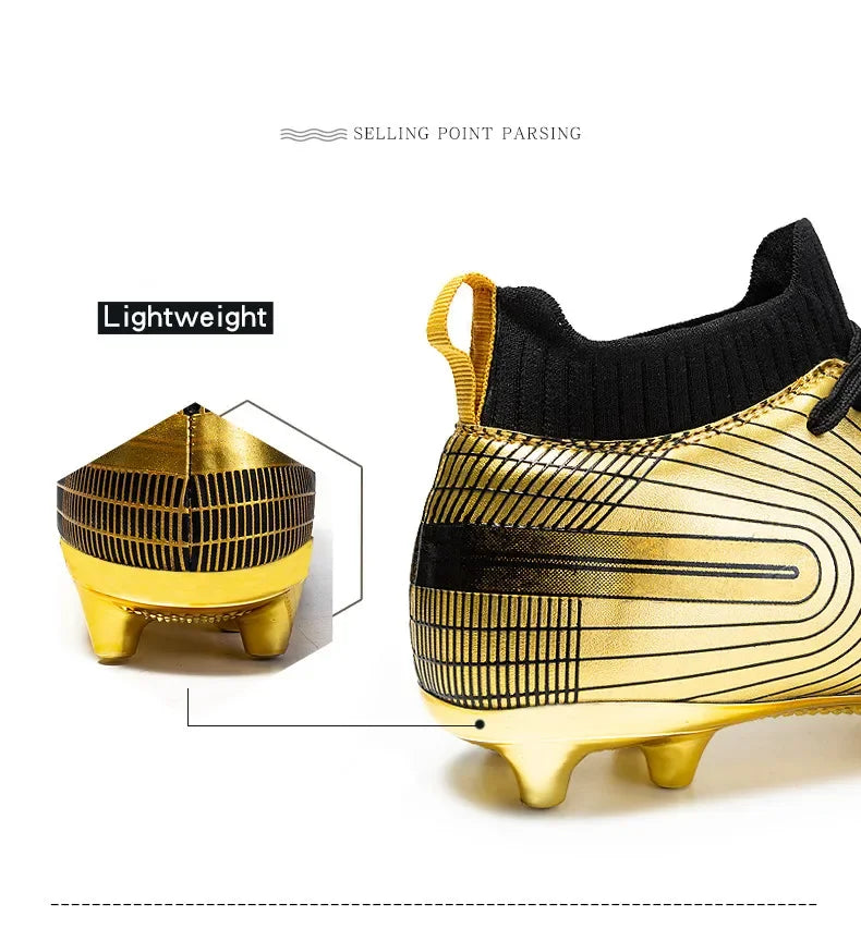 Professional Men Ankle Football Boots Outdoor Grass Cleats Unisex Soccer Shoes Long Spikes Tf Football Shoes Chuteira Society