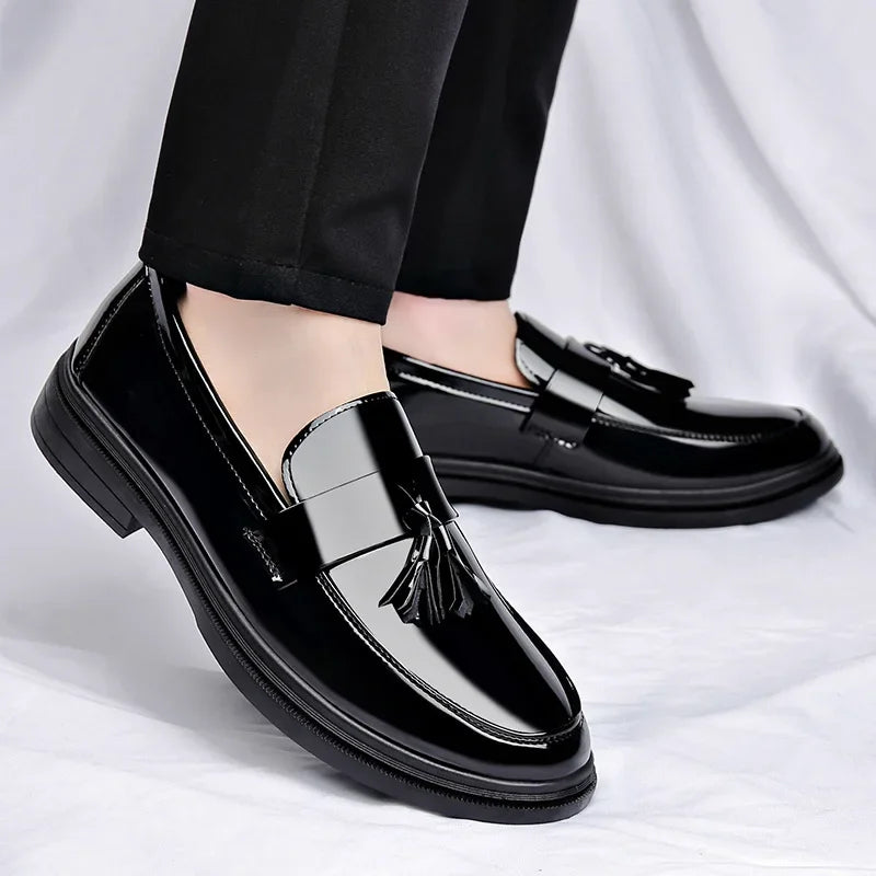Men's Business Casual Leather Shoes – Genuine Leather, Black/Brown, EU Sizes 40–48