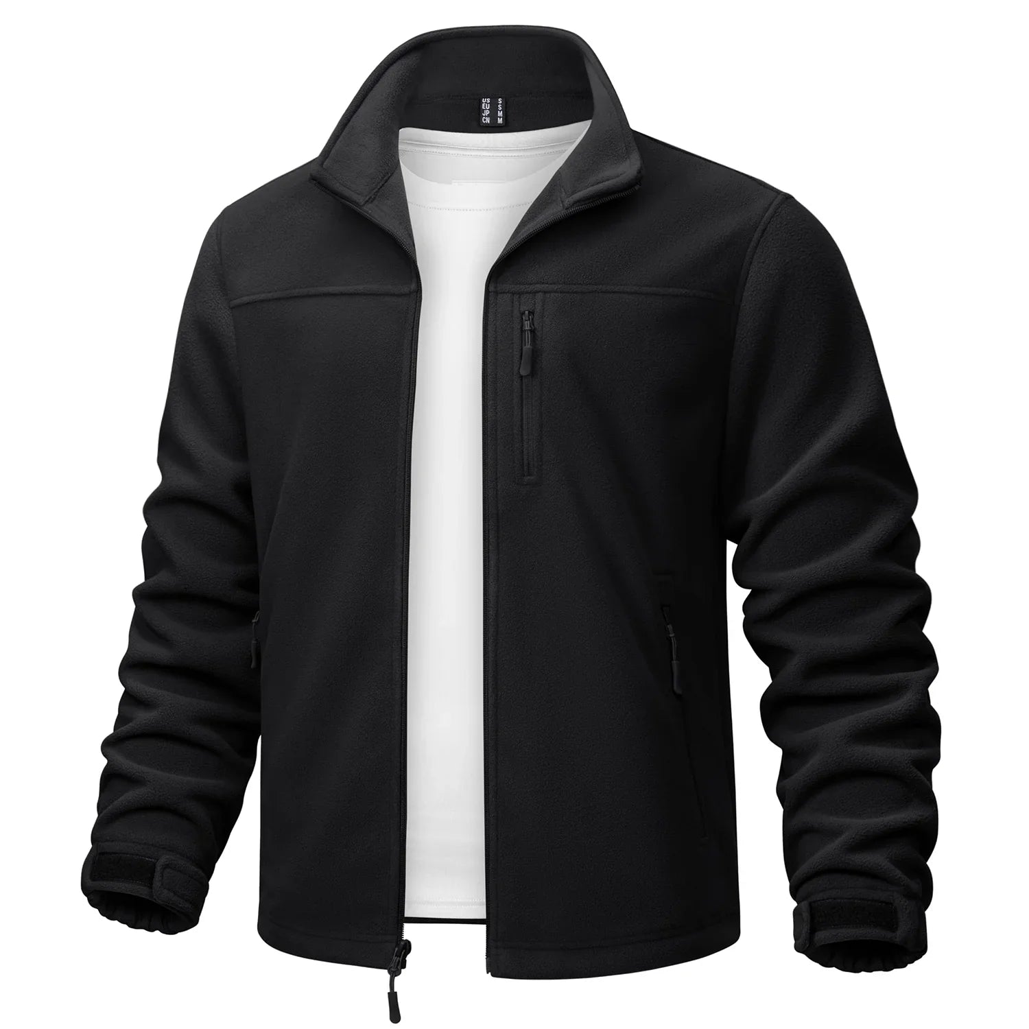 جاكيتات صوف رجالية برقبة واقفة من تاكفاسن، جاكيت عمل حراري دافئ بسحاب كامل، جاكيتات للمشي لمسافات طويلة والرحلات في الهواء الطلق، سترة واقية من الرياح