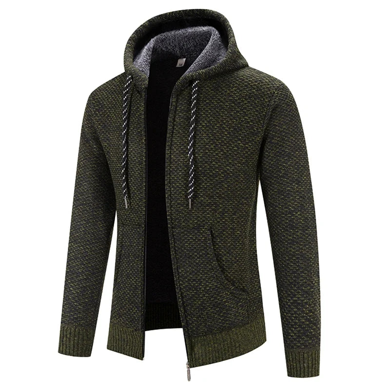 Male Knitted Casual Jackets with Hood Men's Sweater Coat Y2K Hoodies Korean Streetwear Baseball Jumpers Jersey Top Clothing