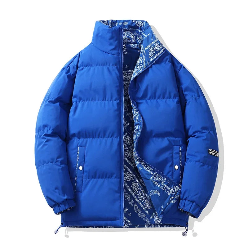 Unisex double-sided cotton padded jacket, thickened warm bread style coat, autumn winter, loose fit, M–XXL
