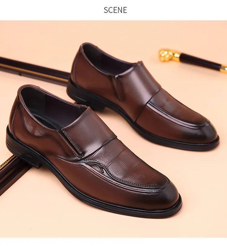 Spring Autumn New Leather Shoes for Men Solid Color Business Casual Shoes Male Fashion British Style Dress Shoe Man
