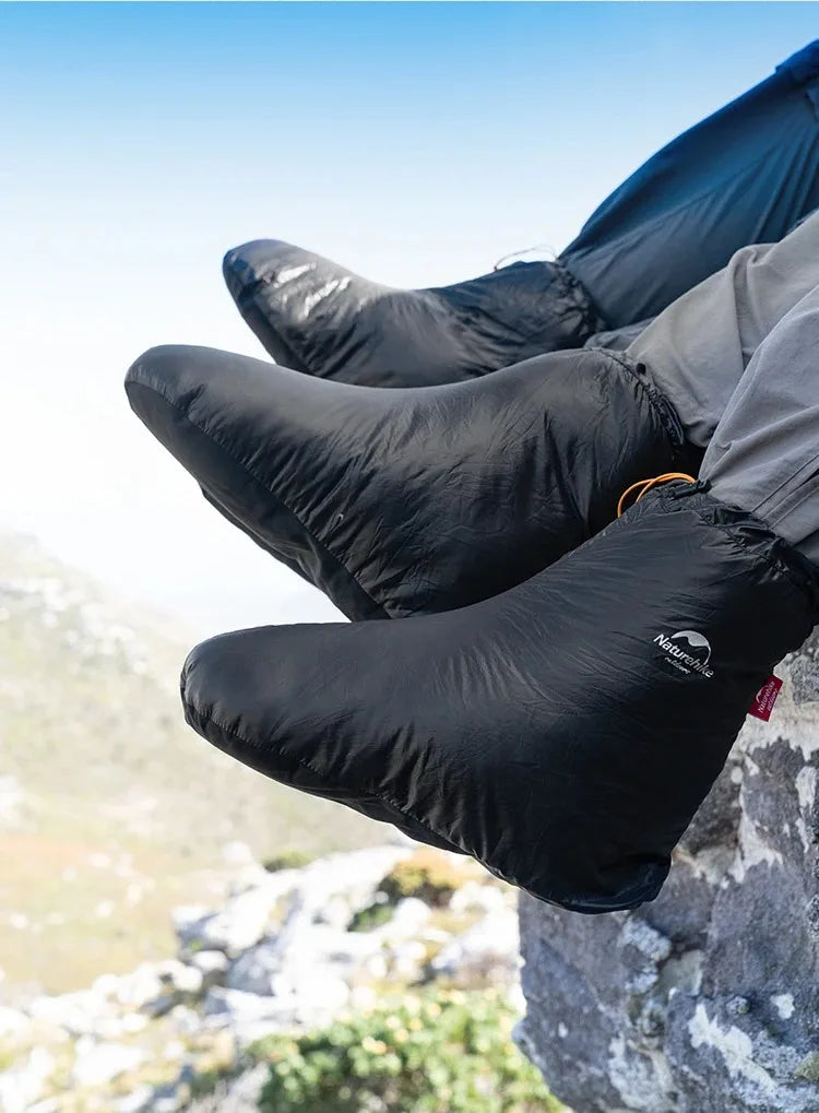 Ultralight Portable Winter Waterproof Warm Three Piece Down Hat Gloves Shoe Covers Hiking Camping Clothing Equipment