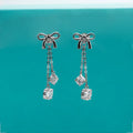 3cttw D Color Moissanite Diamond Bow Drop Earrings 925 Sterling Silver Stud Earrings Charm Jewelry Wholesale