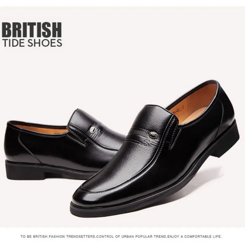 Men's Formal Oxford Leather Shoes – Black or Brown, Genuine Leather, EU 40–48