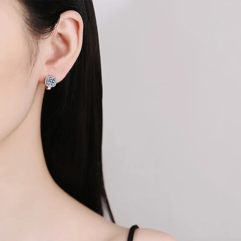 New In 1-2cttw D Color Moissanite Hoop Earrings for Women S925 Silver Party Small Ear Buckle Wedding Earring Wholesale