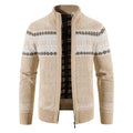 Winter Men's Fleece Cardigan Christmas Knit Sweater Coat Business Casual Jacket High Quality Male Wool Cashmere Clothing