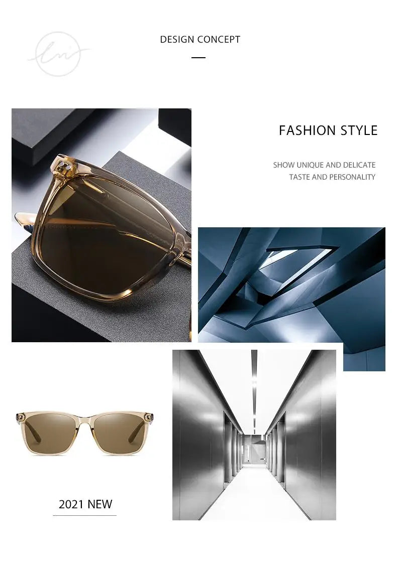 Polarized Sunglasses Men Women Fashion Square Shades Leopard Frame Ladies Travel UV400 Goggles Driving Sun Glasses
