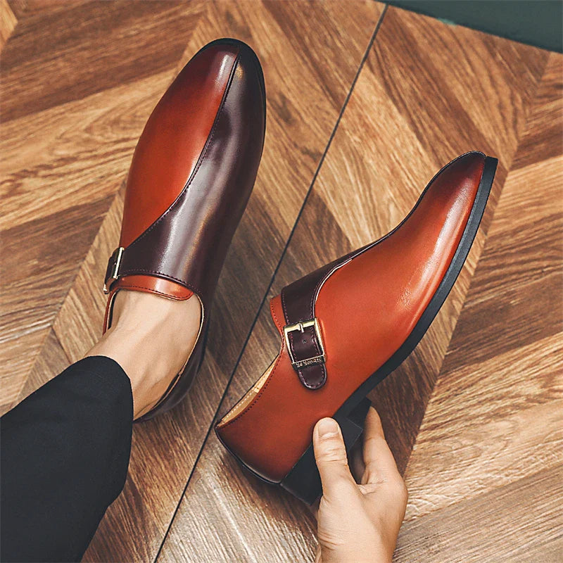 Men's Formal Leather Dress Shoes – Elegant Oxford Style, Sizes 40–48, Classic Black or Brown