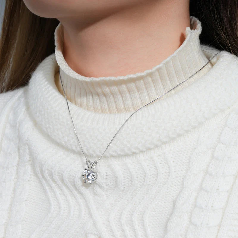 Certified 0.5-5ct Moissanite Pendant Necklaces S925 Sterling Silver Solitaire Necklace Chains For Women Jewellry Gifts