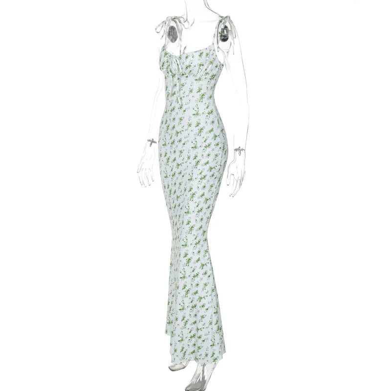 Women Elegant Floral Beach Vacation Bodycon Streetwear Long Dress 2026 Summer Clothes Wholesale Items For Business