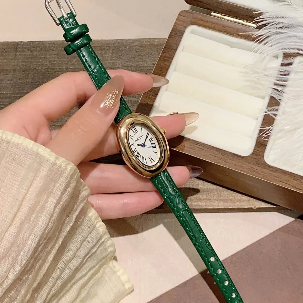 Fashion Oval Dial Women's Watch Casual Leather Band Analog Quartz Watches Female Wristwatch Dropshipping Clock Reloj De Mujer