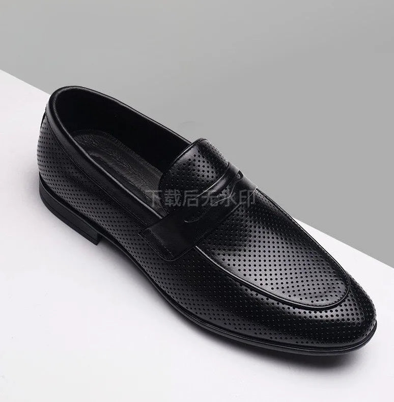 Hot-selling Leather Mens Casual Shoes Leisure Summer Man Loafers Comfy Moccasins Breathable Slip on Flats Business Driving Shoes