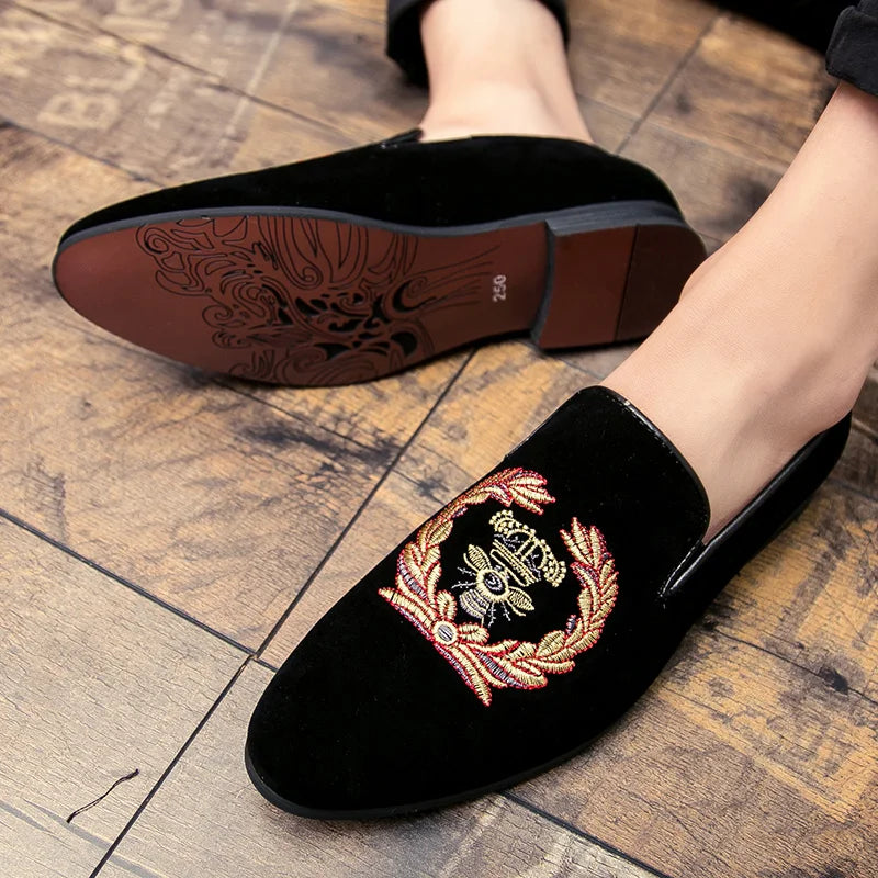 Dressing Shoes For Men Coiffeur Italian Shoes Men Loafers Embroidery Fashion Formal Shoes Men Classic Sepatu Slip On Pria Buty