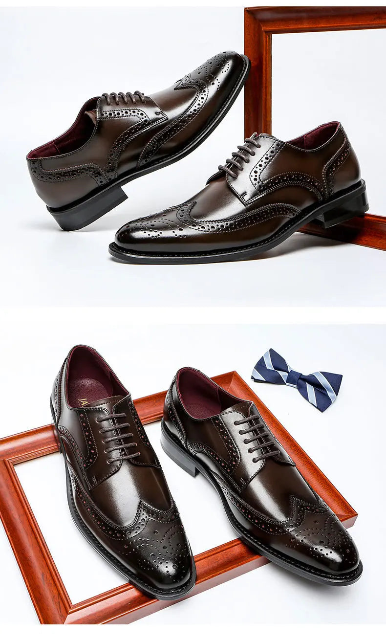 2023 High Quality Handmade Oxford Dress Shoes Men Genuine Cow Leather Suit Shoes Footwear Wedding Formal Italian Shoes Hot