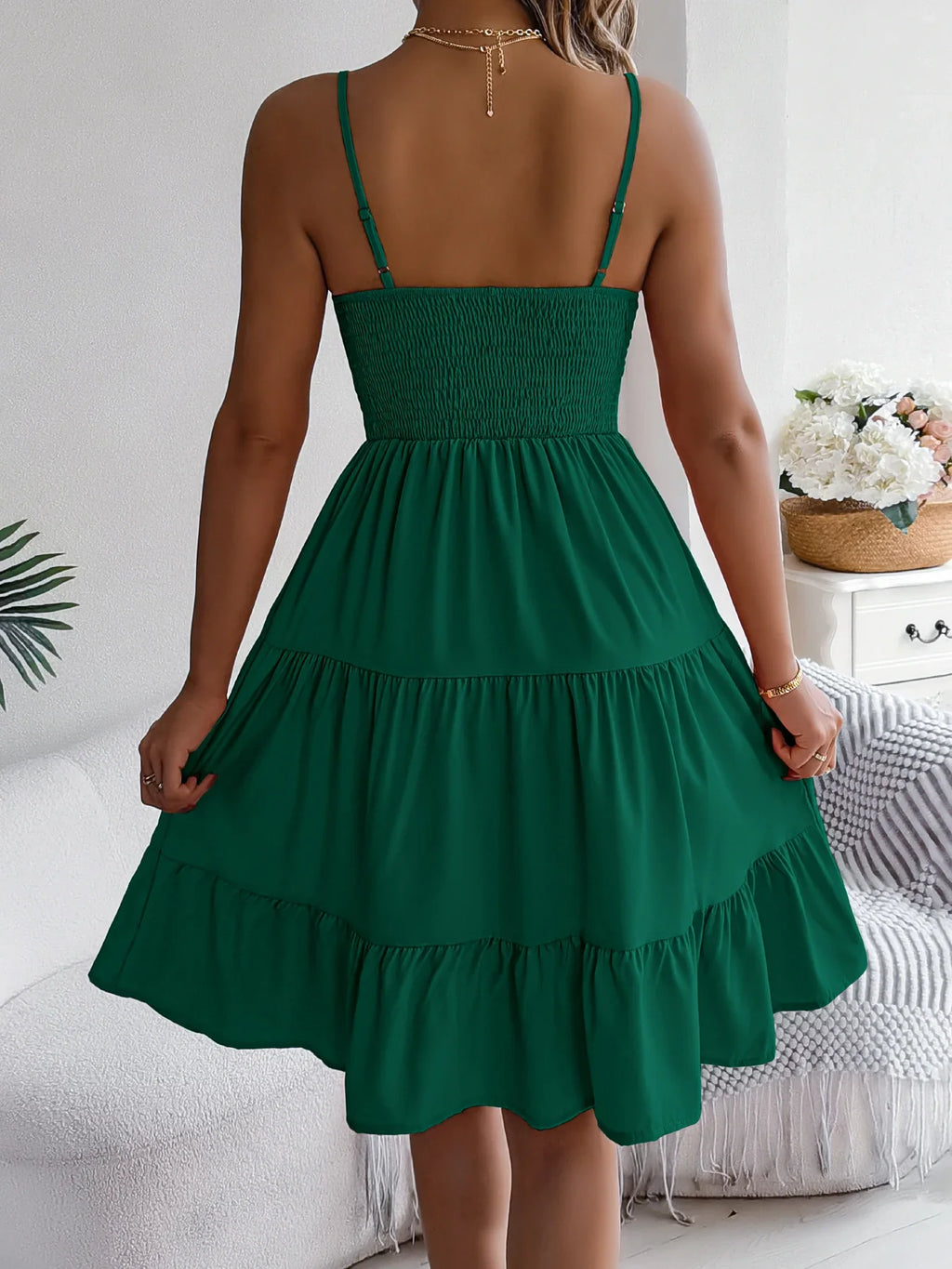 Casual Vacation Ruffled Camisole Dress Spring Summer Women's Solid Dresses for 2026 Valentine's Day Woman Clothing Pink Blue