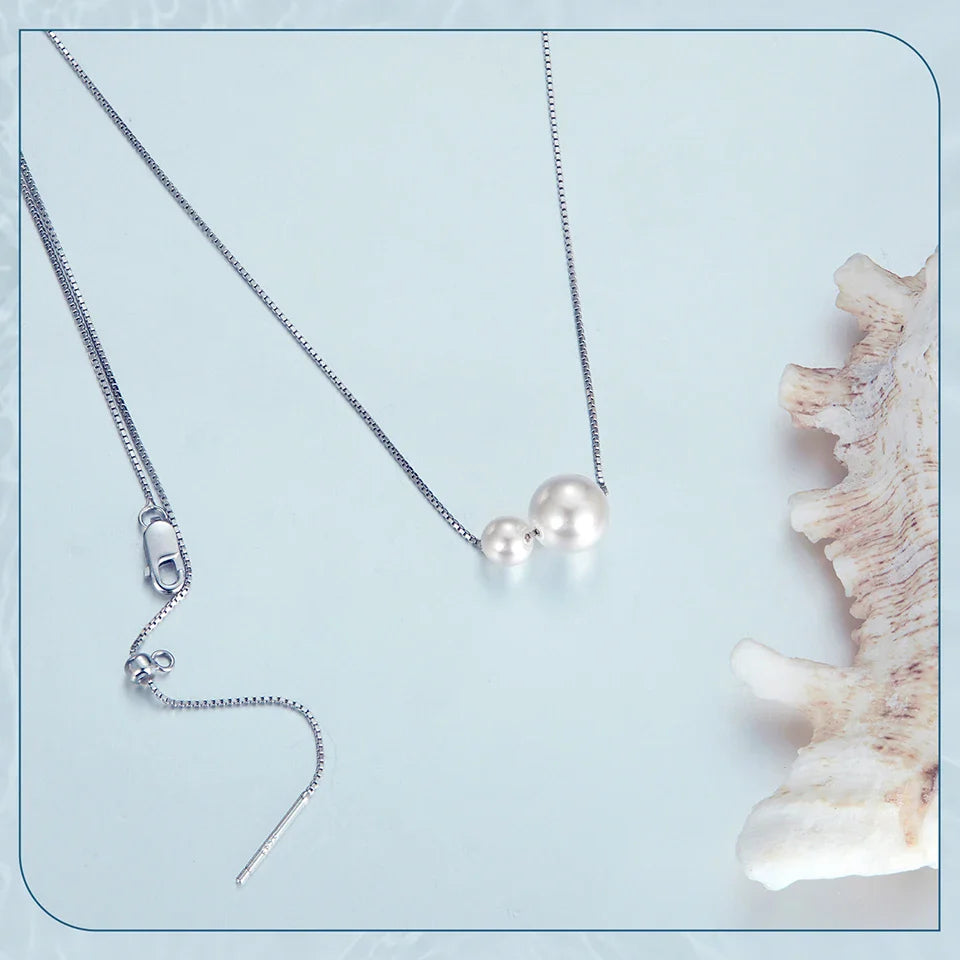 925 Sterling Silver Pearl Pendant Necklace for Women, Dainty Gold Plated Pearl Choker Necklaces Birthday Jewelry Gift