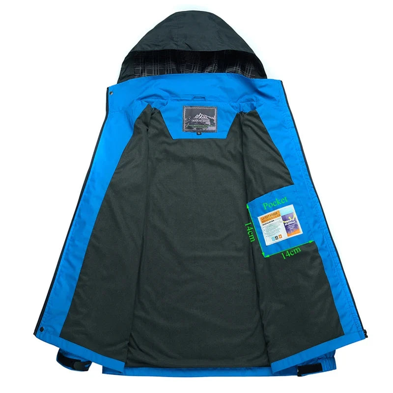 Men Autumn Jacket Outdoor Sports Hiking Coats Camping Hooded Windproof Water Resistant Rain Fishing Traveling Cloethes