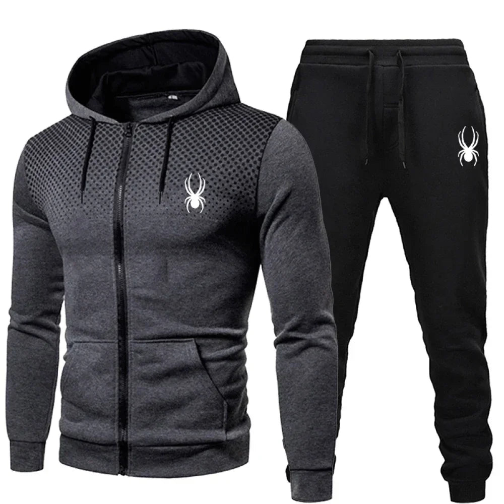 2026 popular two-piece men's sportswear jogging suit sportswear hooded sweatshirt zipper sweatshirt autumn and winter clothing