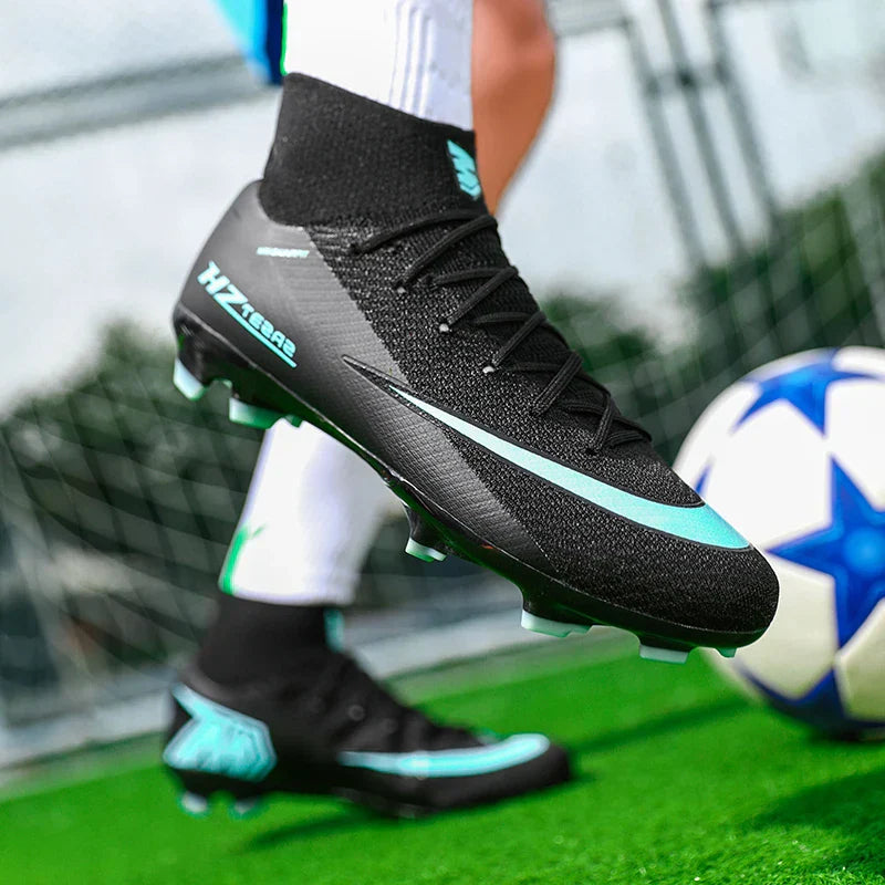 New Men Soccer Shoes Boys Cleats Adult Outdoor Breathable Football Boots Training Sport Long Spikes Non Slip Match Comfortable