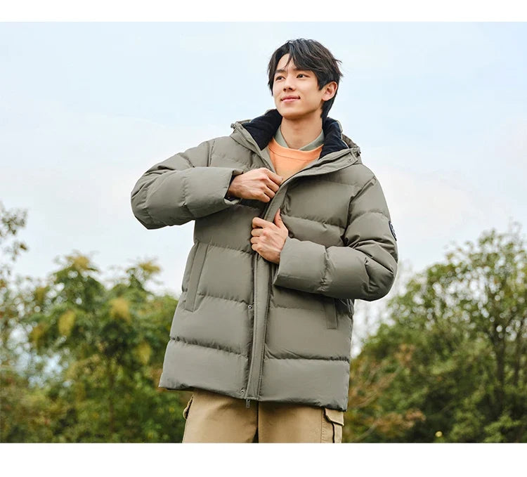 Down Jacket Men 2026 Winter New Hooded Mid-Length Thick Versatile Coat