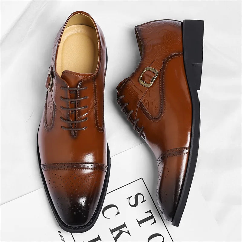 Men's Big Size Leather Shoes Spring Autumn Formal Business Office Wedding Dress Shoes for Man New Designer Business Shoe Man