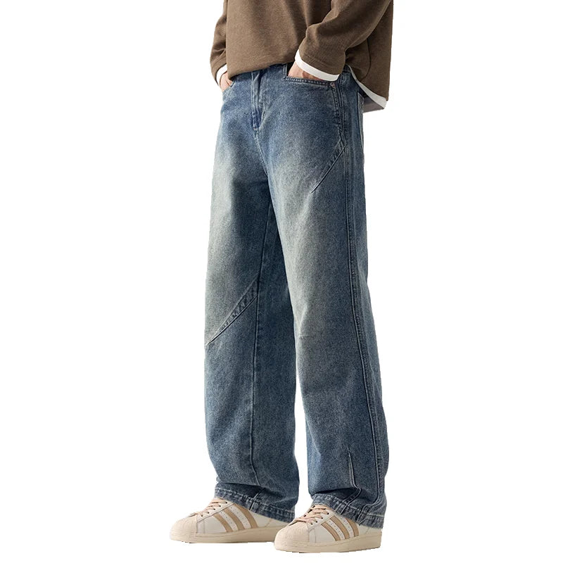 Men's Trendy Jeans All-Season Cotton Blend Straight-Leg Pants - Fashionable Minimalist Versatile Casual Denim Trousers M-4XL