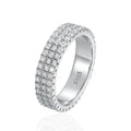 Full Moissanite Ring Sterling Silver 925 with Gold Plated Wedding Engagement Eternity Band Patry Luxury Jewelry for Women