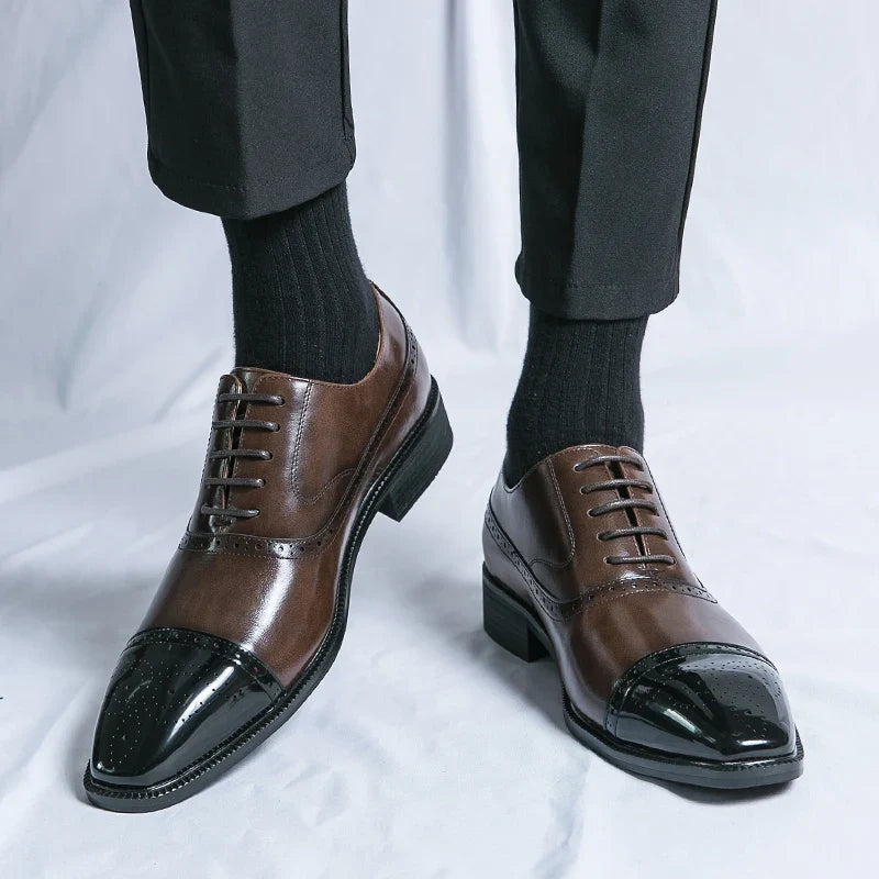 Men Lace Up Square Toe Dress Shoes, Business Black Oxfords Shoes