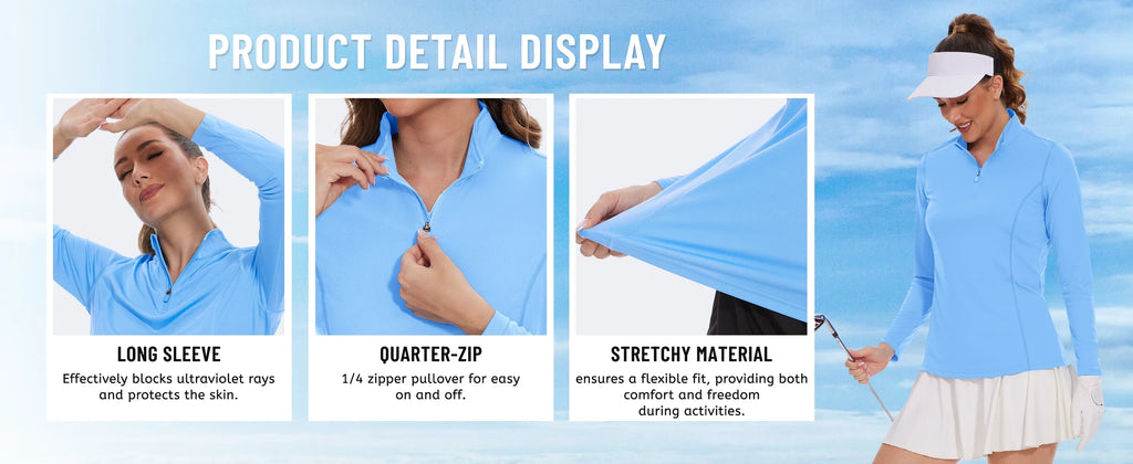 UPF50+ Quick Dry Long Sleeve Performance T-Shirts Womens Sun Protection Running Hiking Fishing Tee Shirts Tops Outdoor