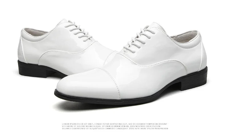 Classic Patent Leather Shoes Men Glossy Leather Shoe Man Formal Business Office Lace Up Wedding Shoes Plus Big Size 38-49