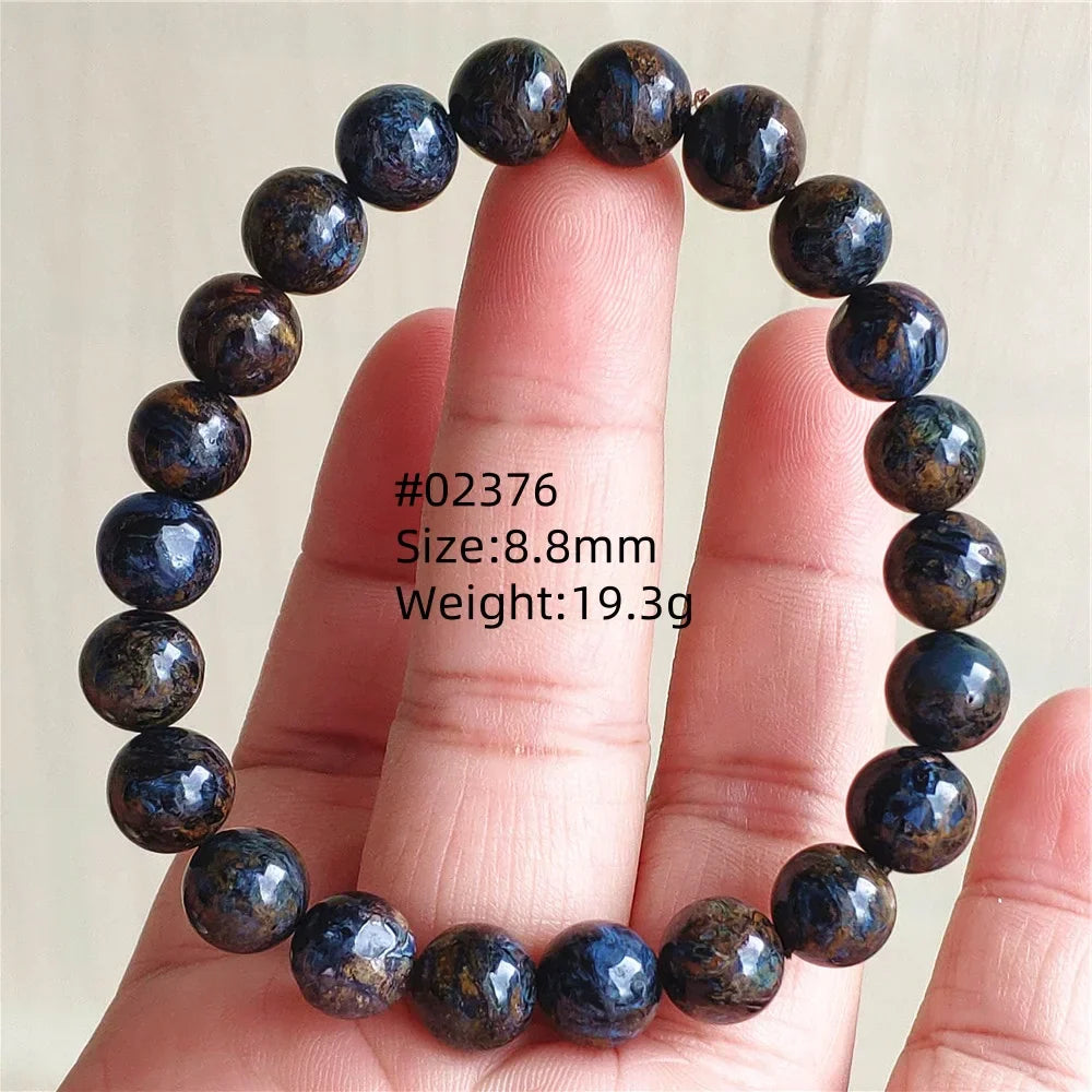 Natural Blue Pietersite Bracelet Women Men Beads Round Beads Chatoyant Cat Eye Fire Pietersite Namibia AAAAAA