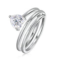 1ct Heart Cut Moissanite Wedding Rings for Women Spiral Eternity Band Matching Ring s925 Sterling Silver Teen Gifts