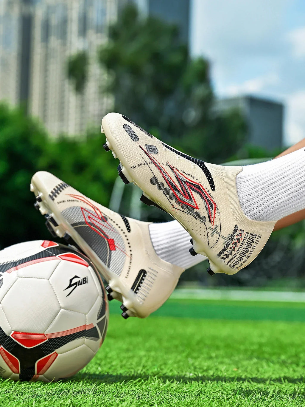 AG/FG Soccer Cleats Kids Youth Training Shoes PU Fabric Upper TPU Sole Non-Slip Wear-Resistant Firm Ground