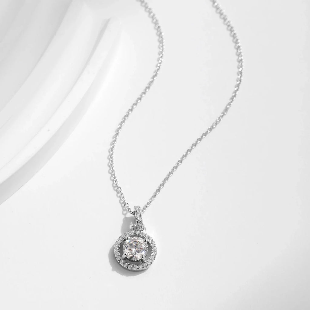 1 Carat D color Moissanite Pendant Necklace For Women 925 Sterling Silver Wedding Bridal Fine Jewelry With Certificate
