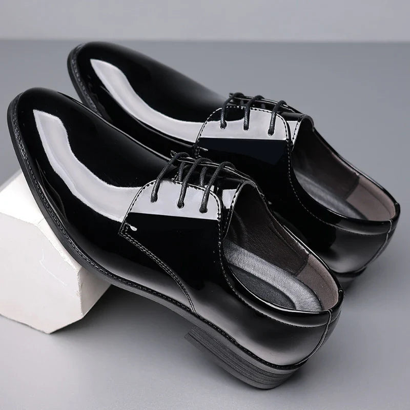 Spring British Style Formal Dress Shoes Black Business Oxfords For Groom Wedding Office Comfortable Big Size Footwear Non Slip