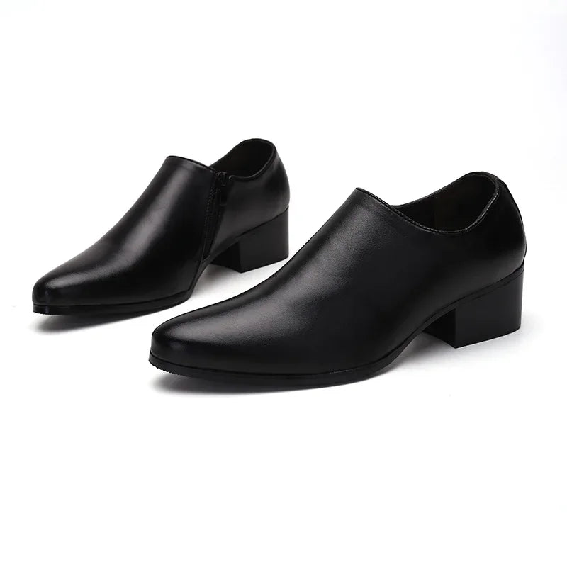 Men’s Leather Pointed Toe Shoes – Formal Slip-On Dress Footwear, Black/Brown, Sizes 40–48