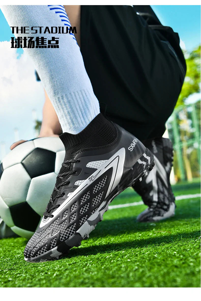 Double star youth football shoes, TF nail grip anti slip, unisex match training specific football shoes