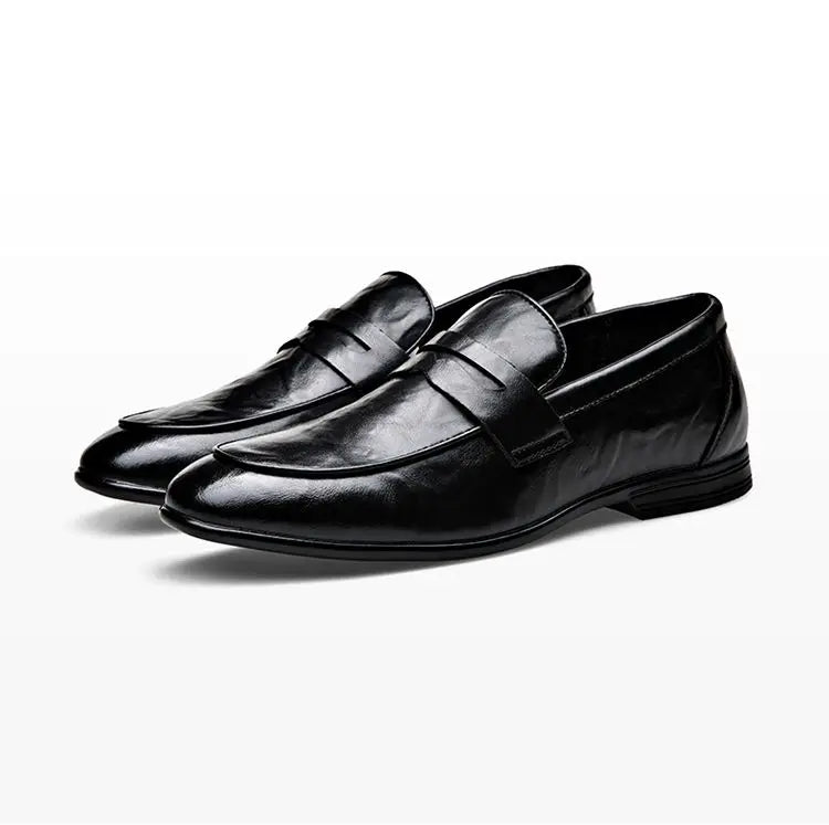 Social Shoe Male Leather Casual Round Toe Men's Formal Shoes Business Luxury Designer Clothing Office Party Gentleman 2025 Trend