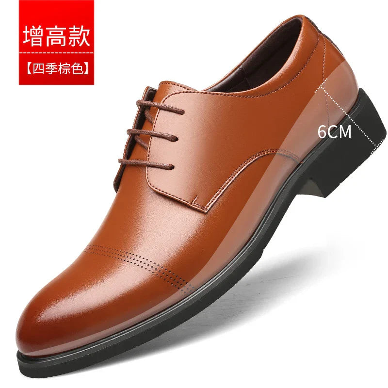 Mens Black Genuine Leather Perforated Cap Toe Lace Up Formal Business Oxford Shoes Breathable Summer Office Casual Dress Shoes
