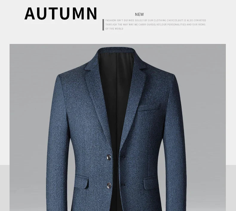 Brand Business Casual Jackets for Men Spring and Autumn Solid Color Turn-Down Collar Suits Blazer 2026 Wedding Blazer Men