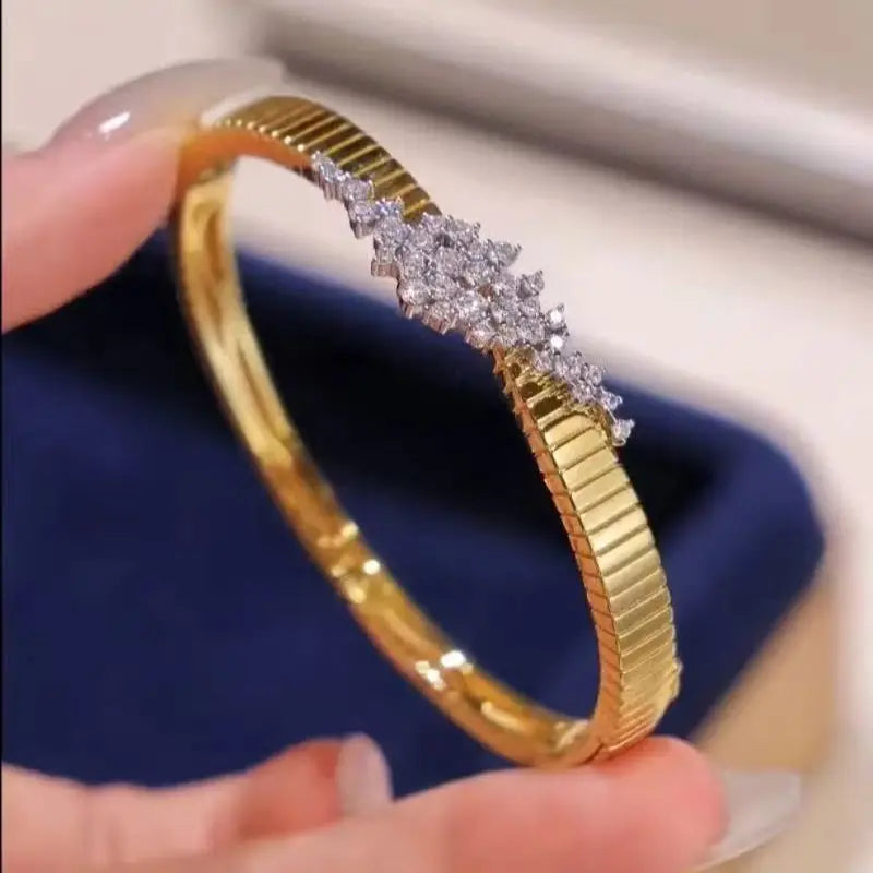 Real gold Plated Sterling Silver Bangle bracelets women jewellery women Original and pure 925 sterling silver bracelets