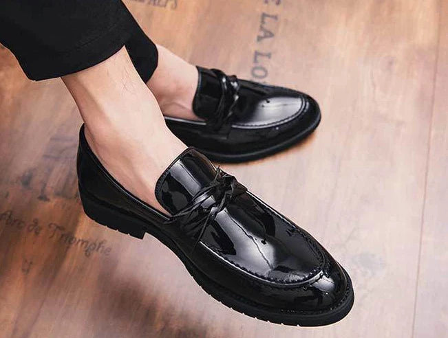 With Tassels Loafers Office Leather Shoes for Men Platform Thick Sole Pointed Toe Man Casual Shoe High Quality Fashion Elegant