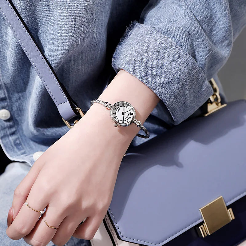 Women Bracelet Watch Retro Gold Bangle Women Watches Stainless Steel Retro Ladies Quartz Wristwatch Clock Dress Watch