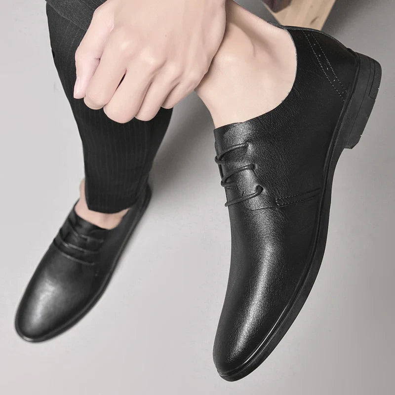Classic Dress Mens Flats for Wedding Men Oxfords Shoes Fashion Casual Footwear Men New Genuine Leather for Male Walking Shoes